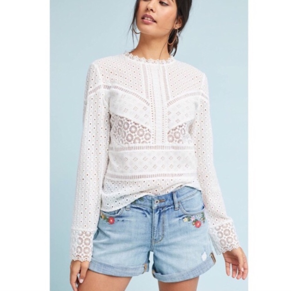 Anthropologie James Coviello Burnham Lace Blouse